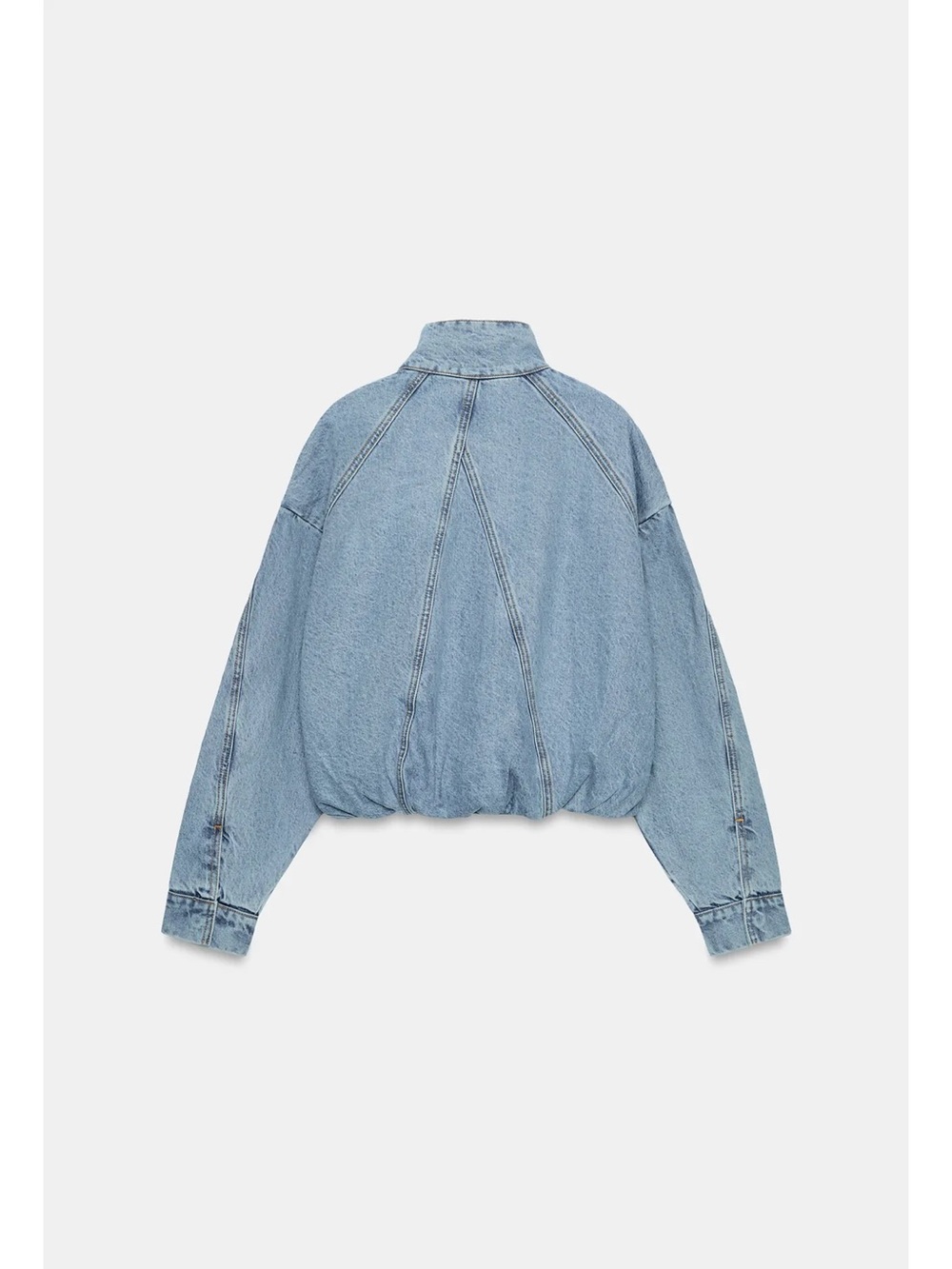 Zara Z1975 HIGH NECK DENIM BOMBER JACKET - Picture 7 of 11